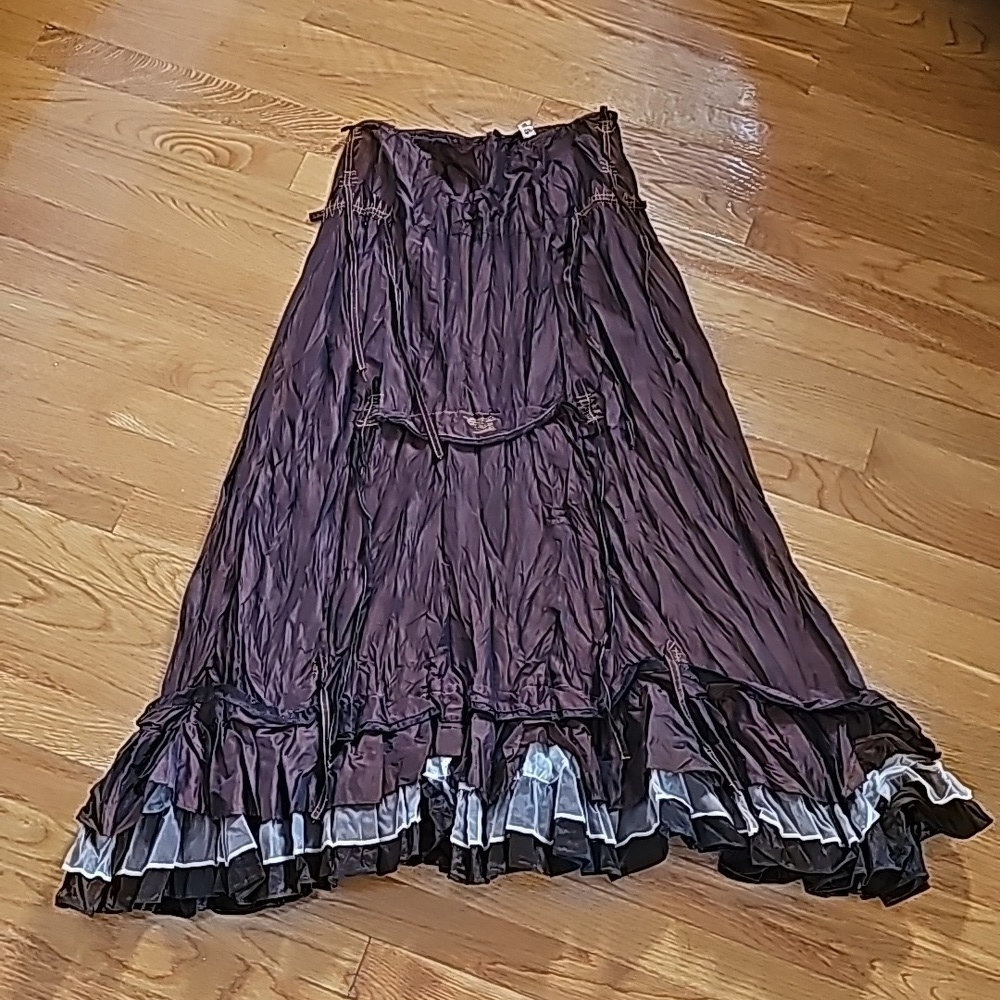 Vintage Saga Tiered Layer Brown Skirt Size 0 - Perfect Condition
